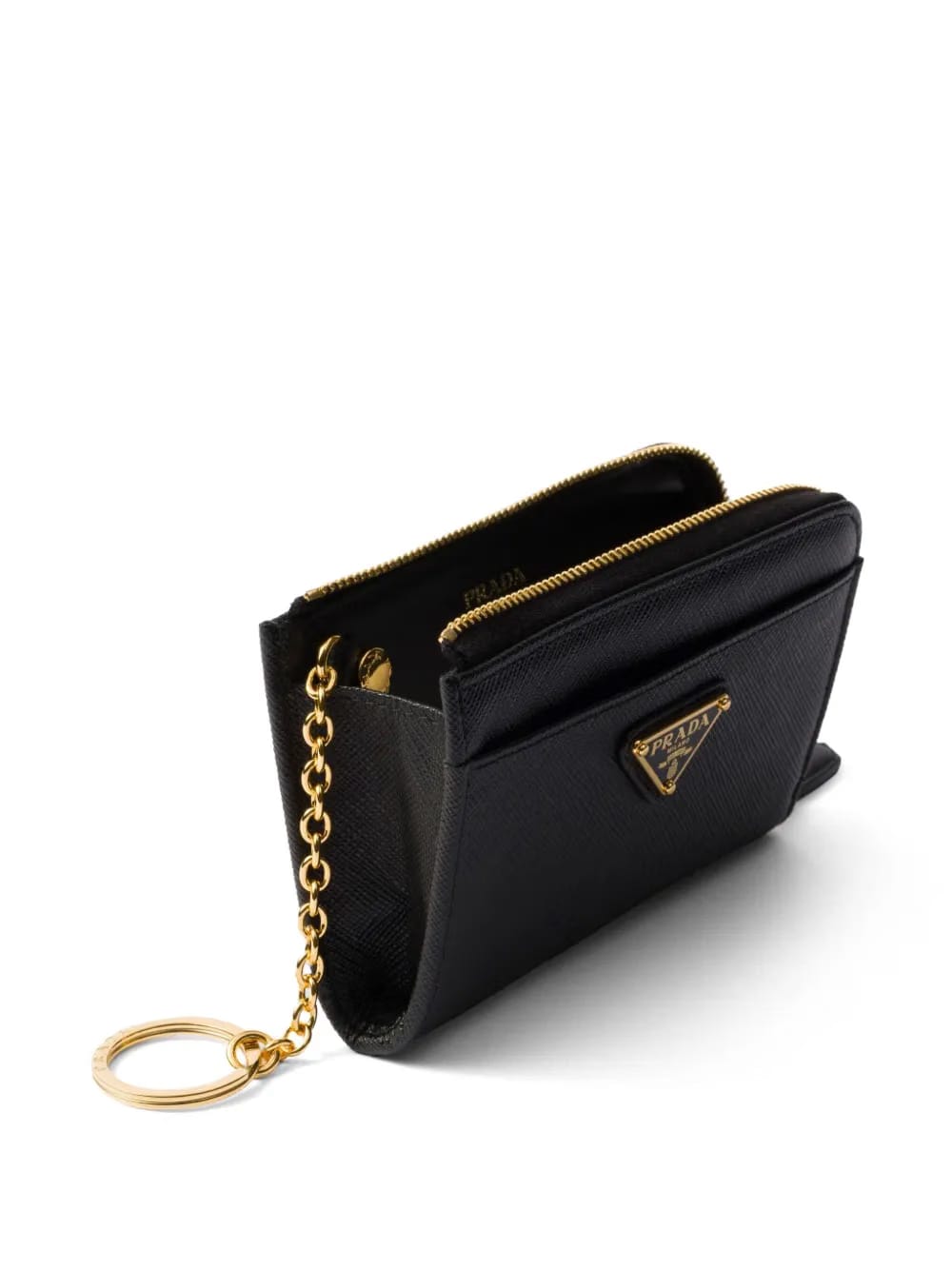 Saffiano-leather keychain