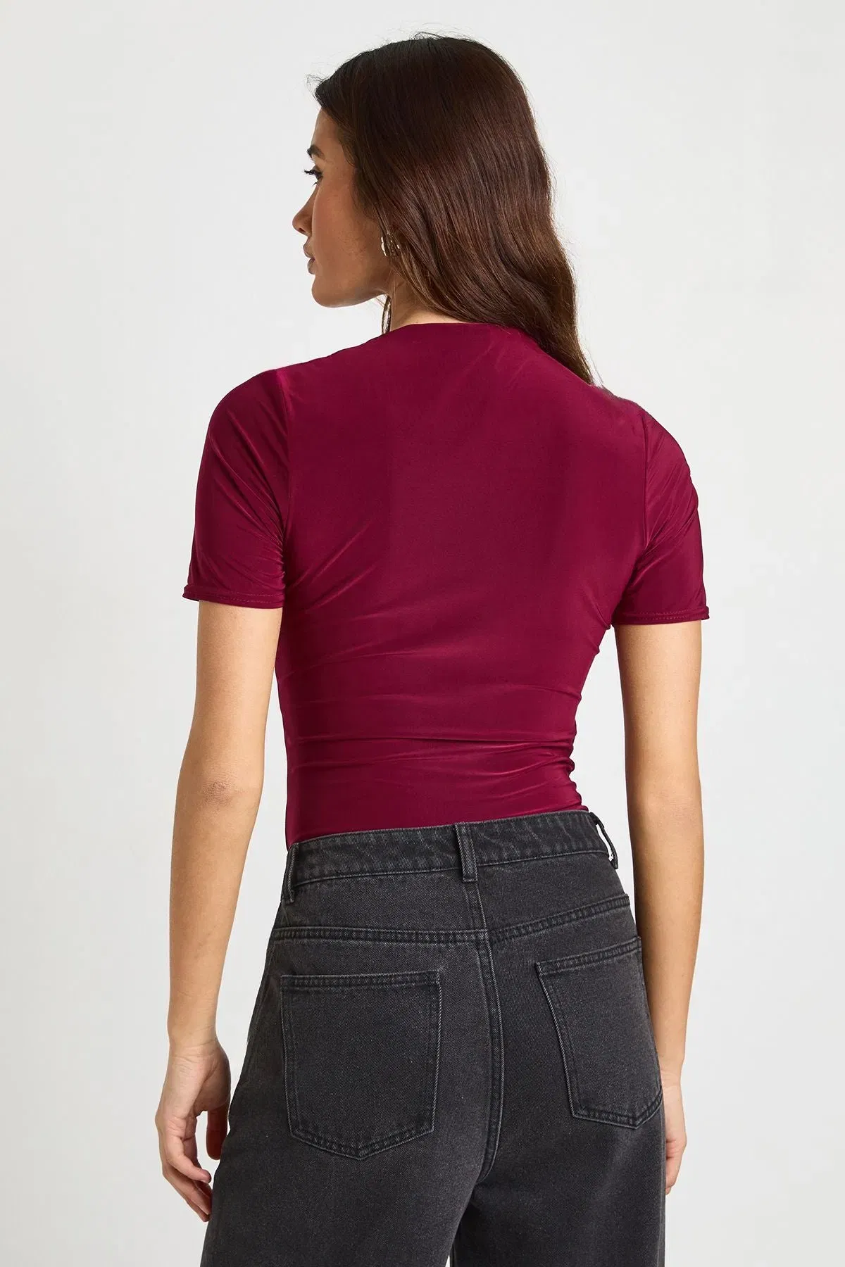 Wrap Front Matte Slinky Bodysuit