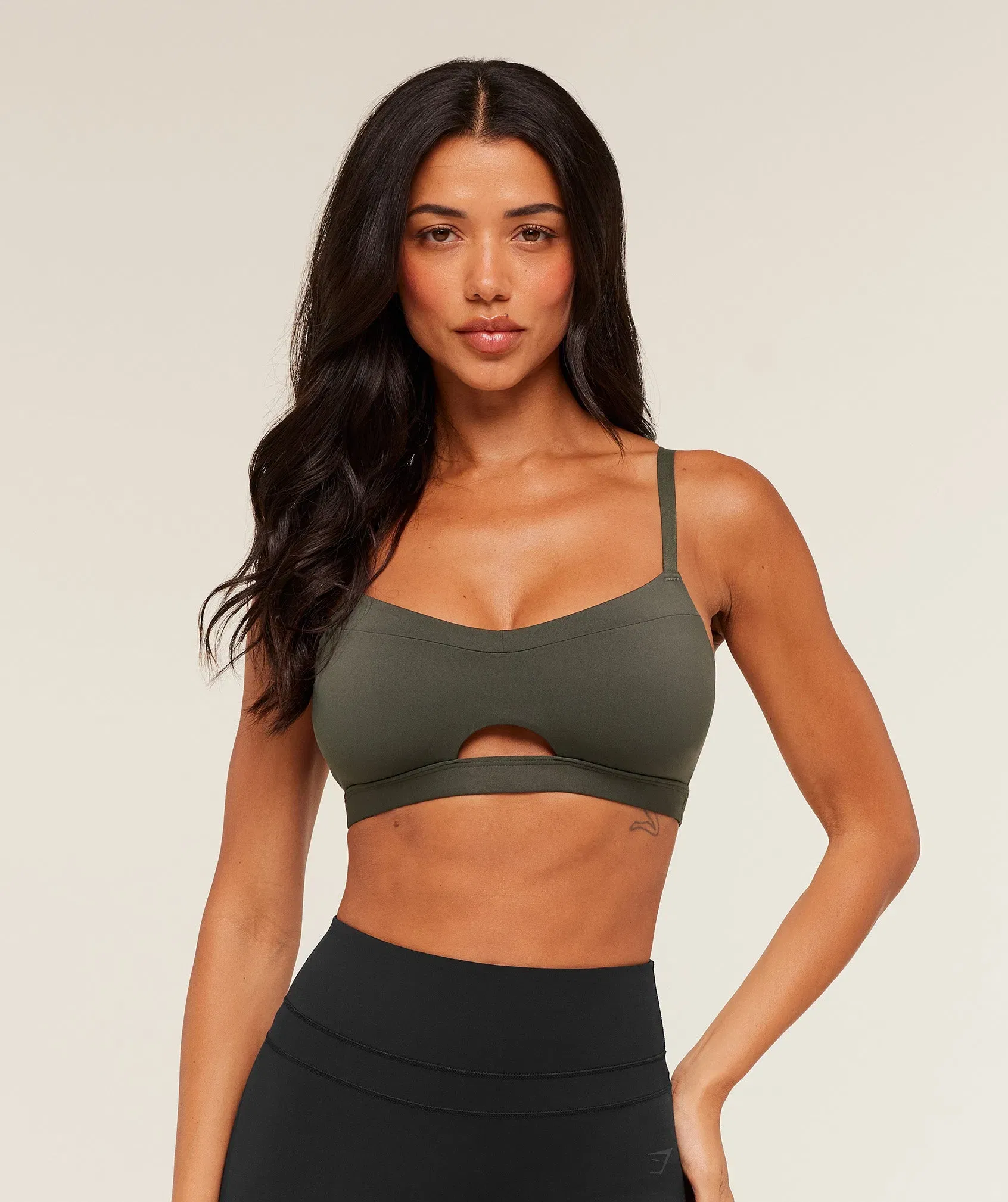 Gymshark Balcony Peekaboo Sports Bra - GS Strength Green
