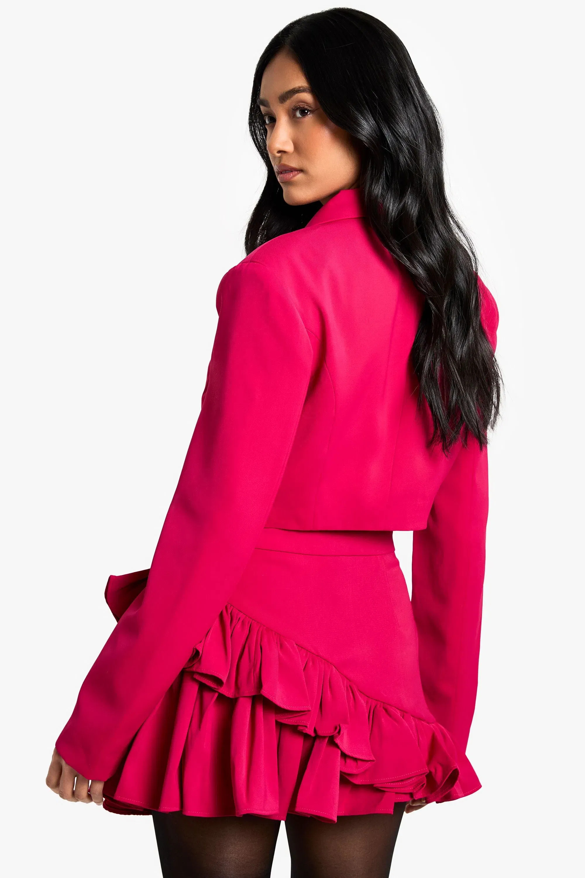 Double Ruffle High Thigh Mini Skirt