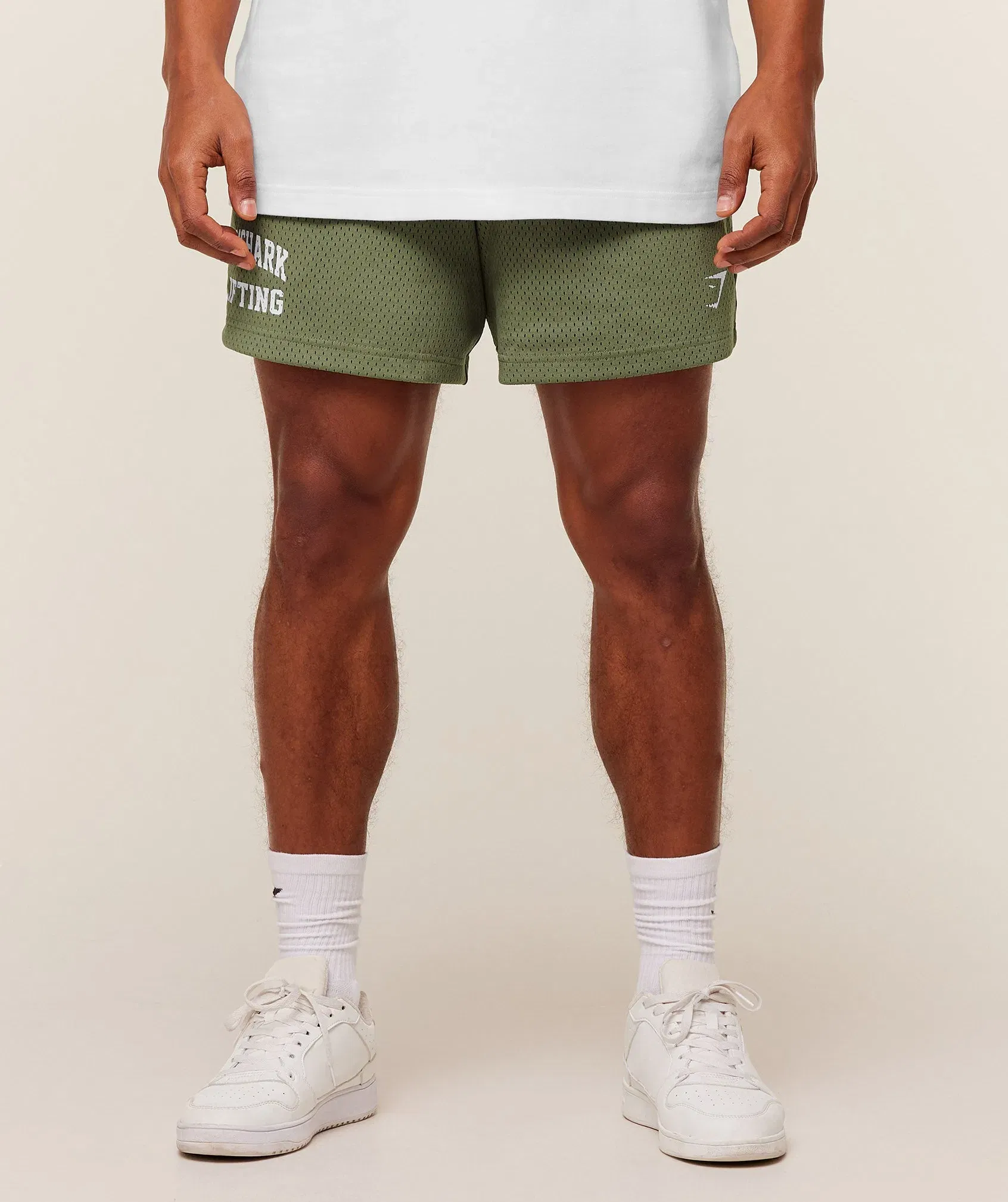 Gymshark Lifting Mesh 5" Shorts - GS Grounded Green