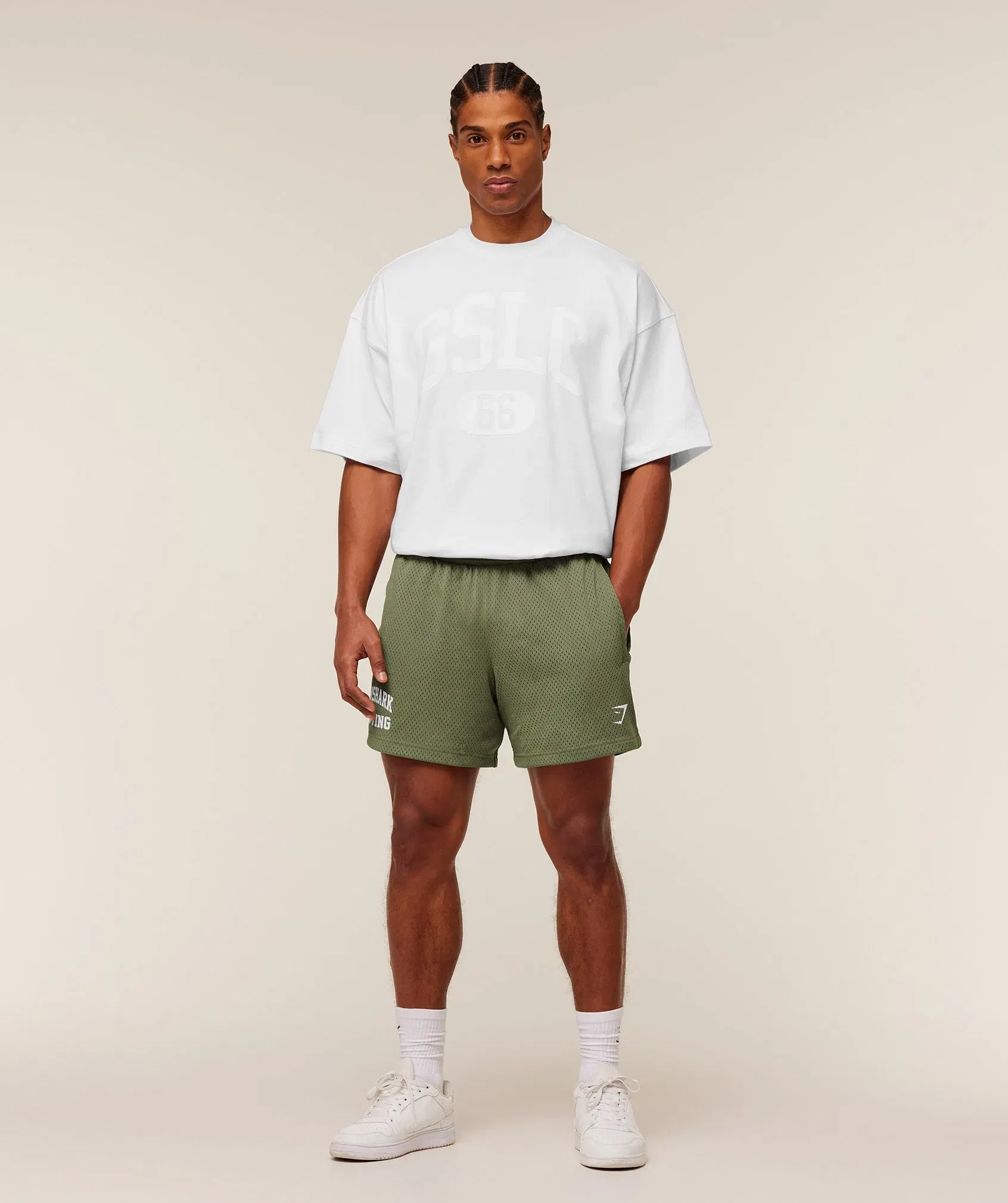 Gymshark Lifting Mesh 5" Shorts - GS Grounded Green