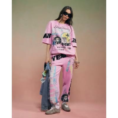 Pink Year Zero Short Sleeve Sweatshirt