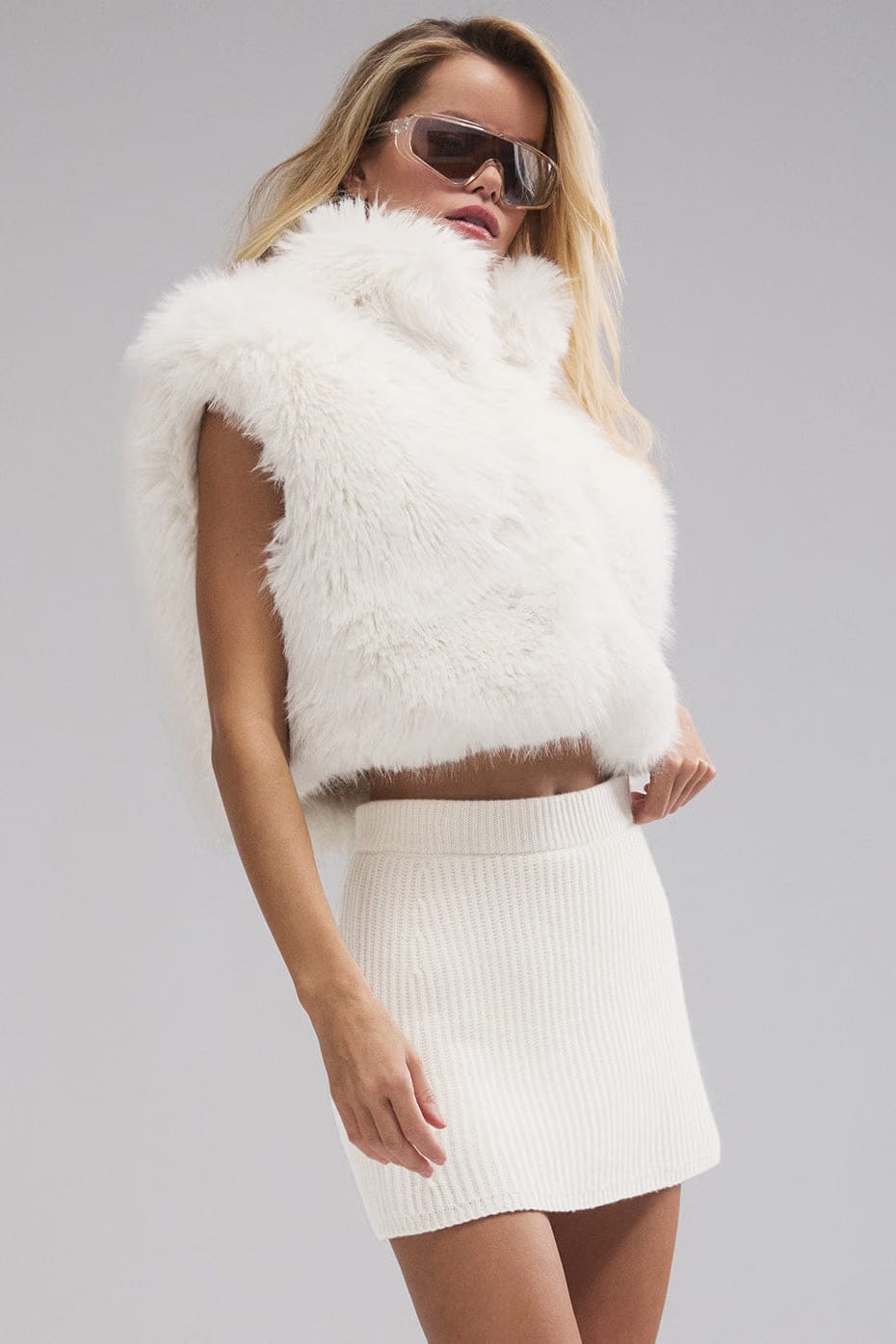 Alo Yoga Opulent Faux Fur Cropped Vest