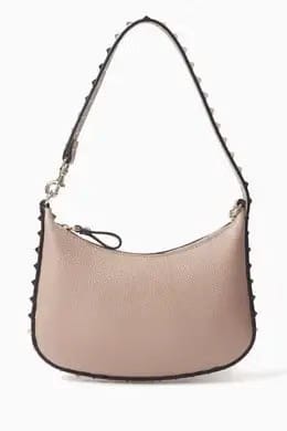 Mini Rockstud Hobo Bag in Grainy Calfskin