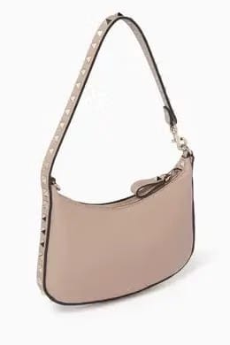 Mini Rockstud Hobo Bag in Grainy Calfskin