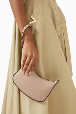 Mini Rockstud Hobo Bag in Grainy Calfskin