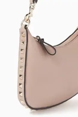 Mini Rockstud Hobo Bag in Grainy Calfskin