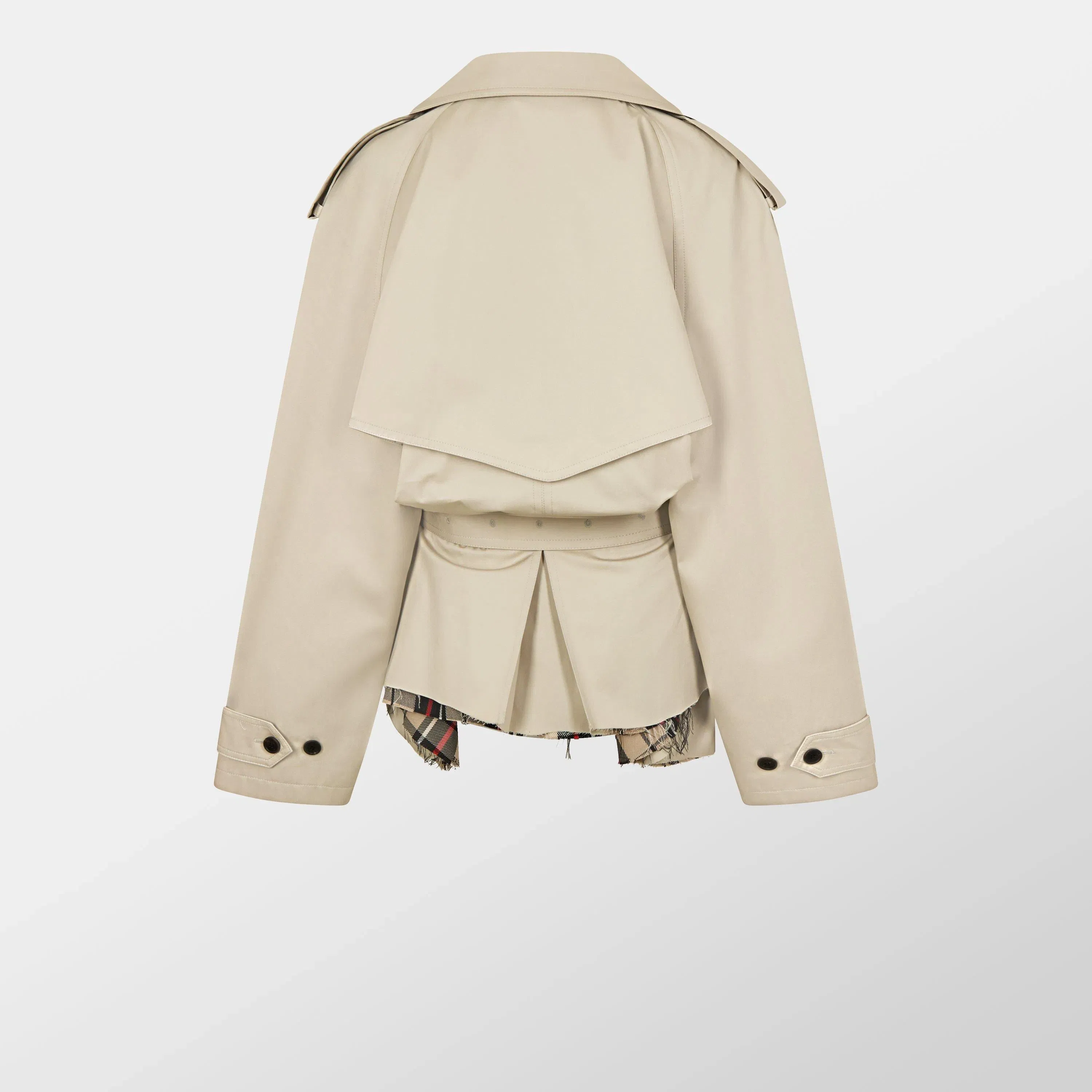 Short Cotton Long Sleeve Trench Coat