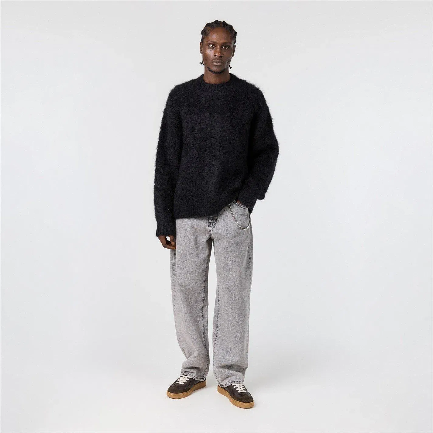 Textured Knit Contemporary Fit Crew Sweatshirt