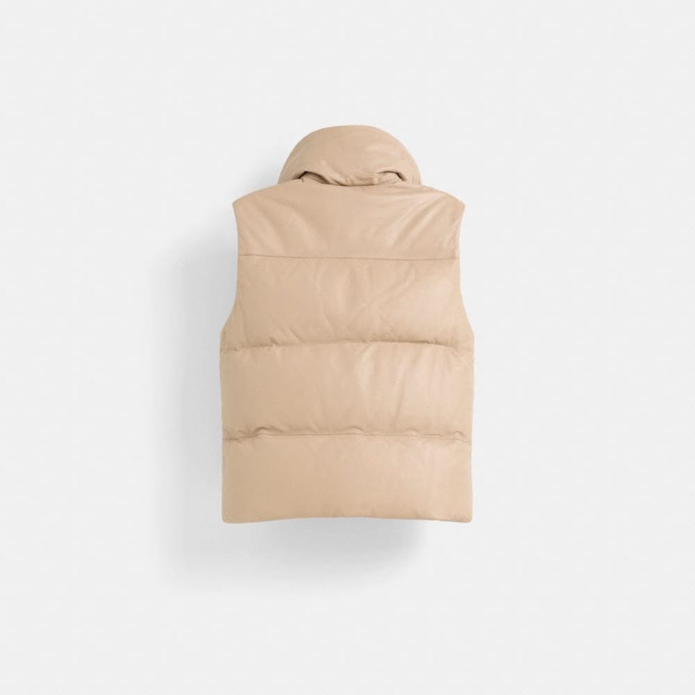 Restored Leather Puffer Vest
