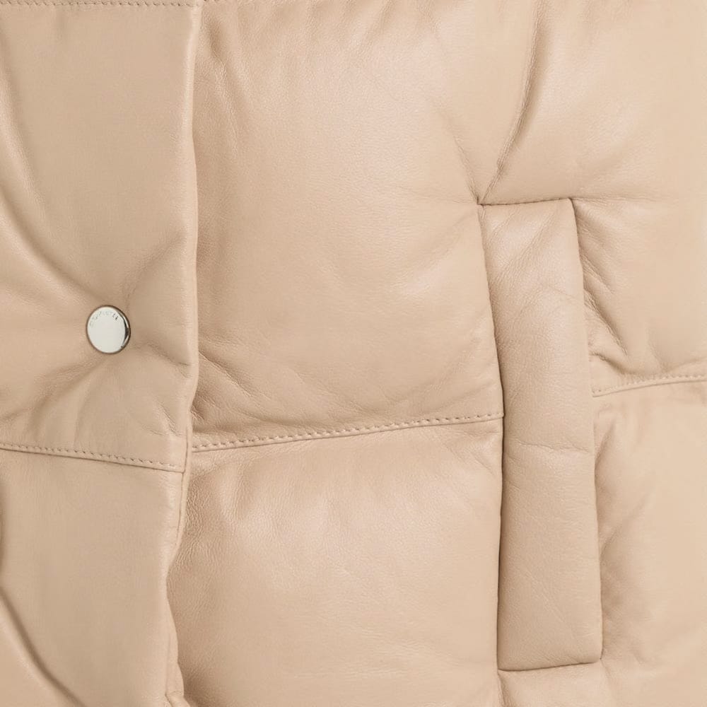 Restored Leather Puffer Vest