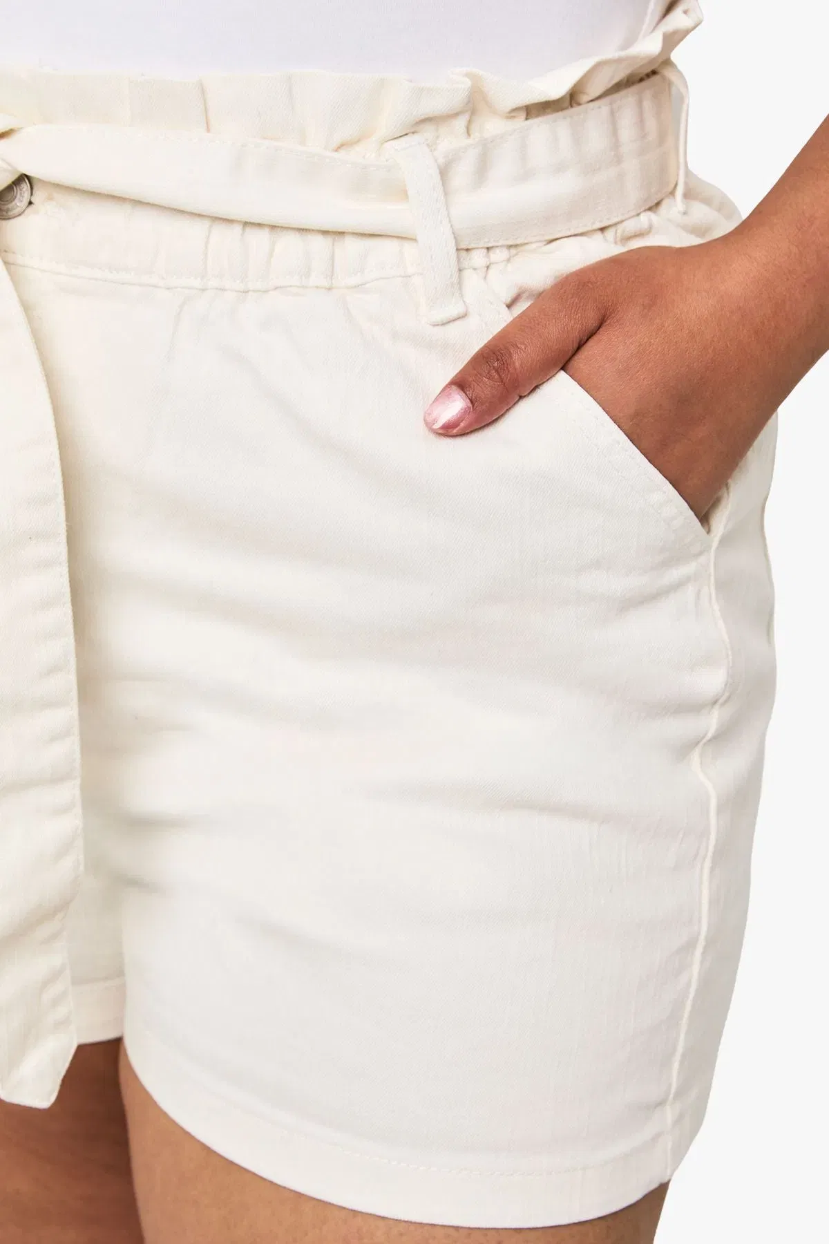 Plus Paperbag Waist Denim Short