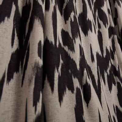 Cream Animal Print Long Sleeve Maxi Dress