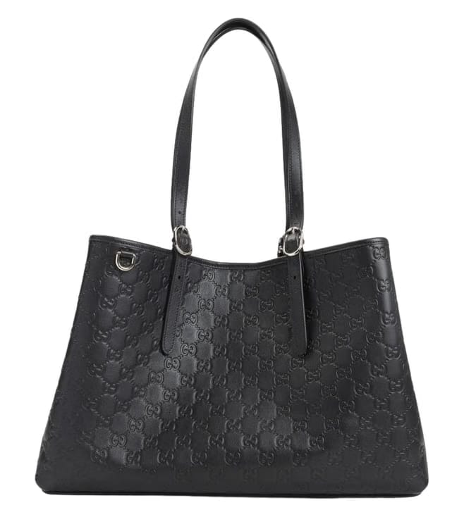 Black Gg Emblem Large Tote