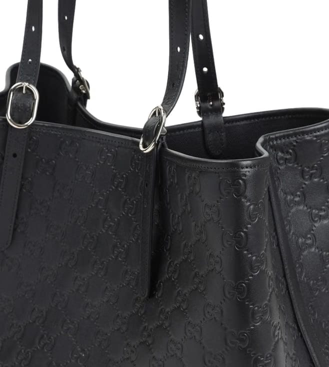 Black Gg Emblem Large Tote
