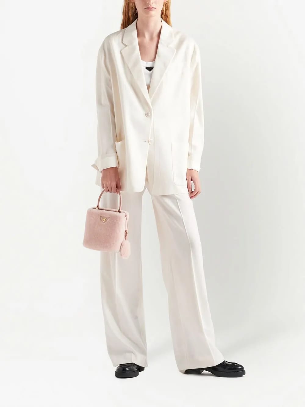 mini Panier shearling tote bag