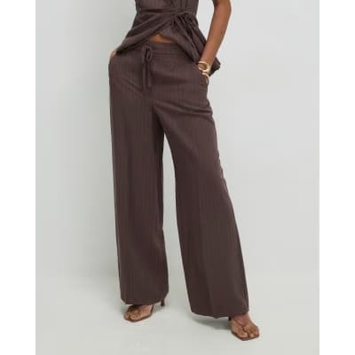 Brown Stripe Soft Tailored Trousers