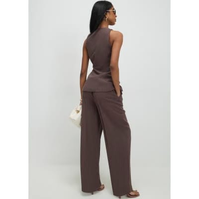 Brown Stripe Soft Tailored Trousers