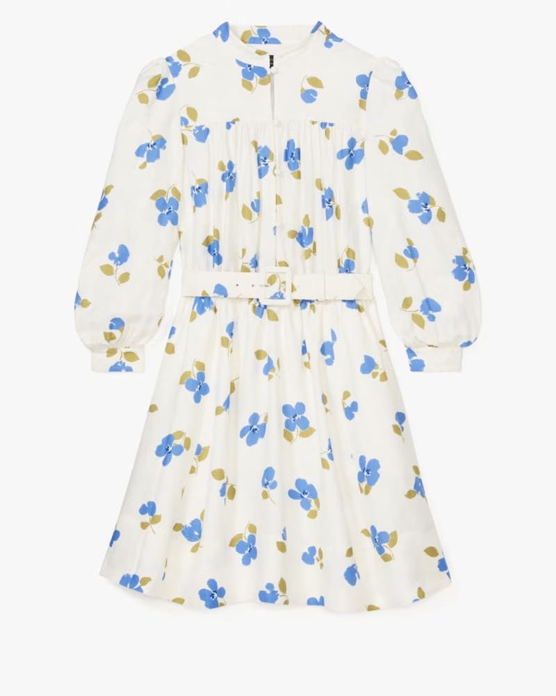 Painterly Bouquet Belted Shirt Dress