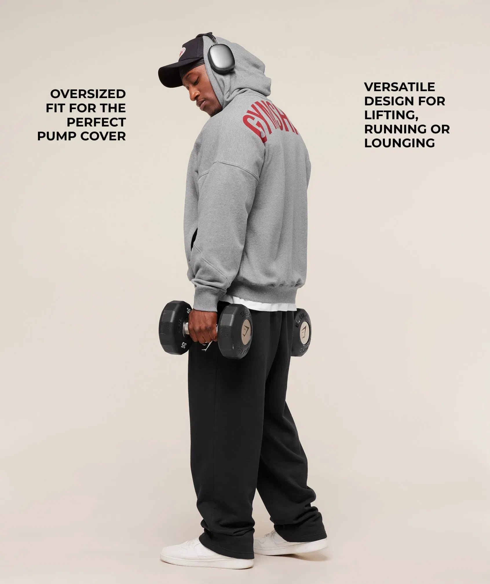 Gymshark Power Zip Up Hoodie - Charcoal Core Marl