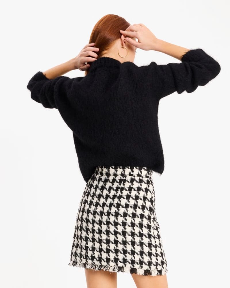 Houndstooth A-line Skirt