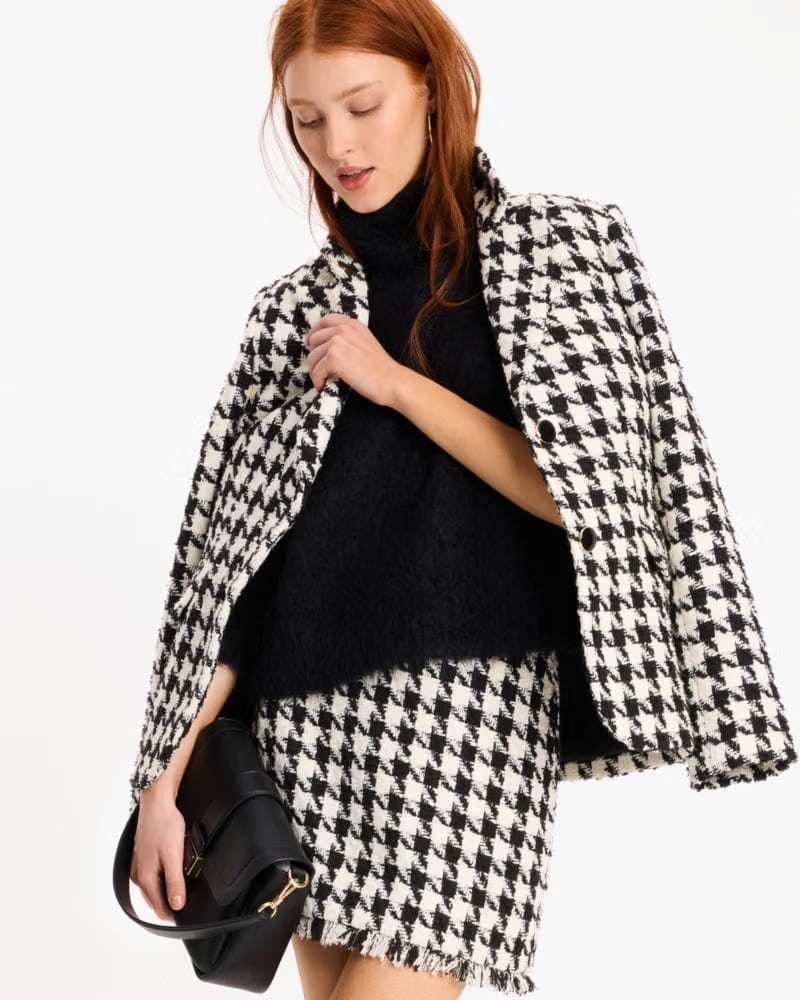 Houndstooth A-line Skirt