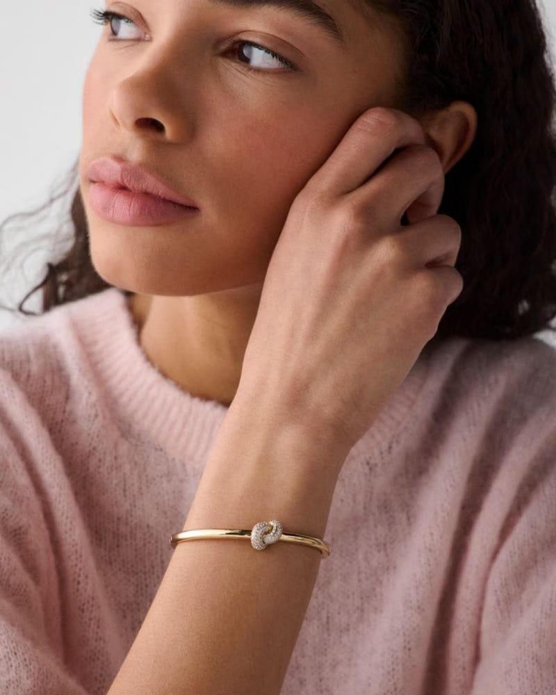 Sailor's Knot Pave Hinge Bangle