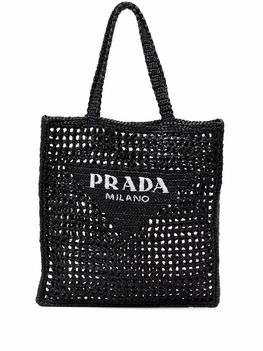 interwoven-design logo-print shoulder bag