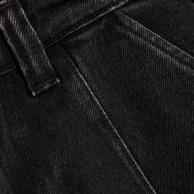 Black High Waisted Tapered Jeans