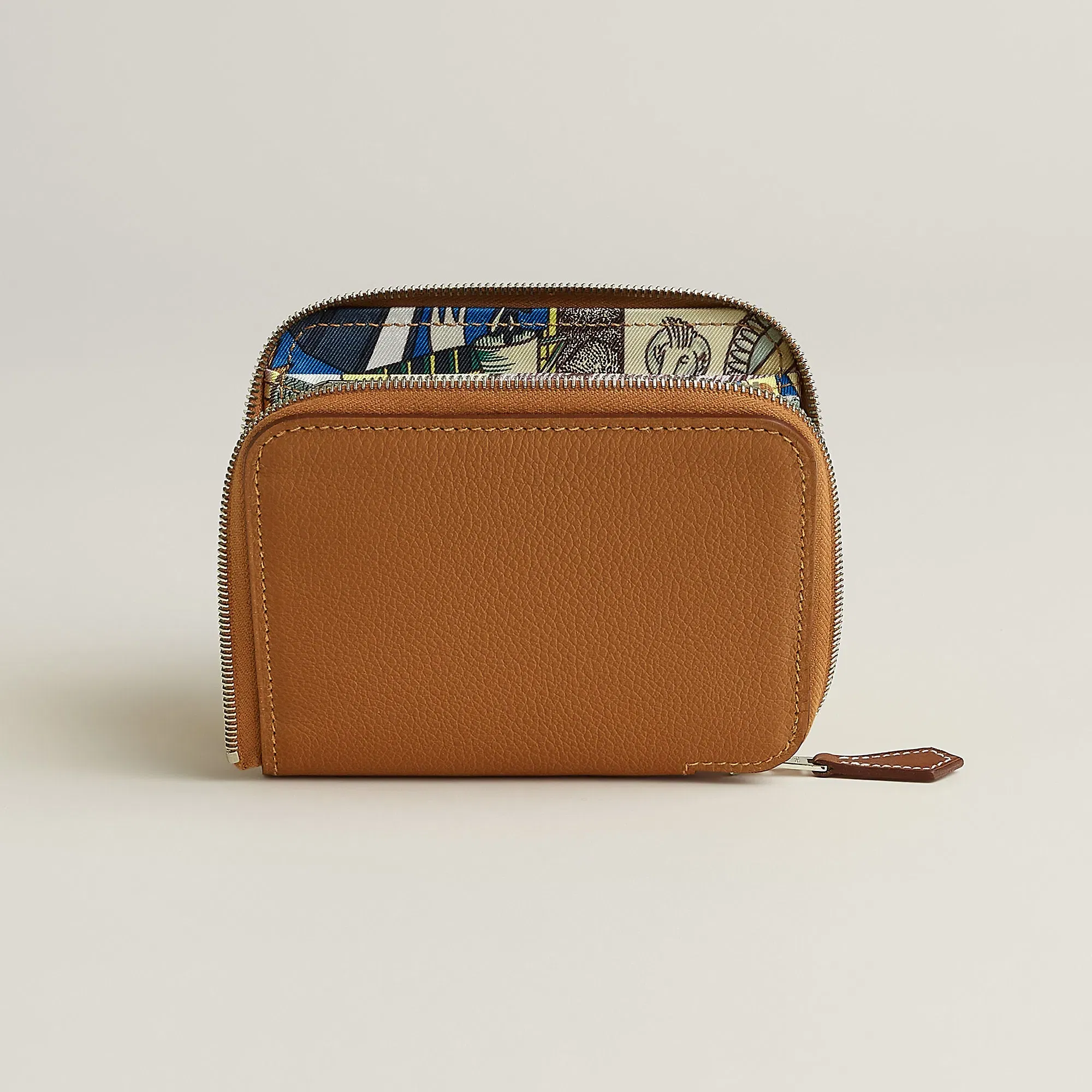 Hermes Silk'In Compact Wallet Cleste