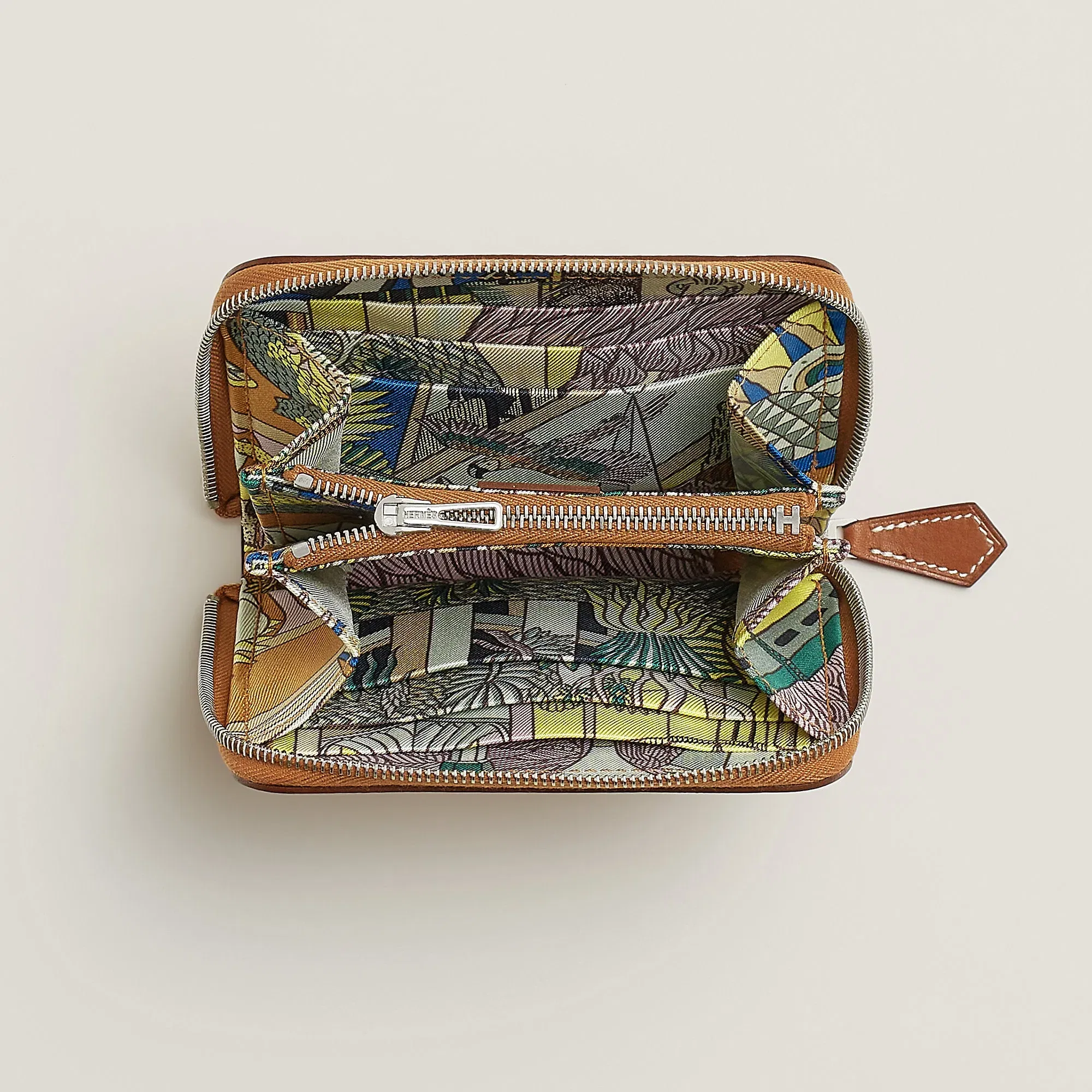 Hermes Silk'In Compact Wallet Cleste