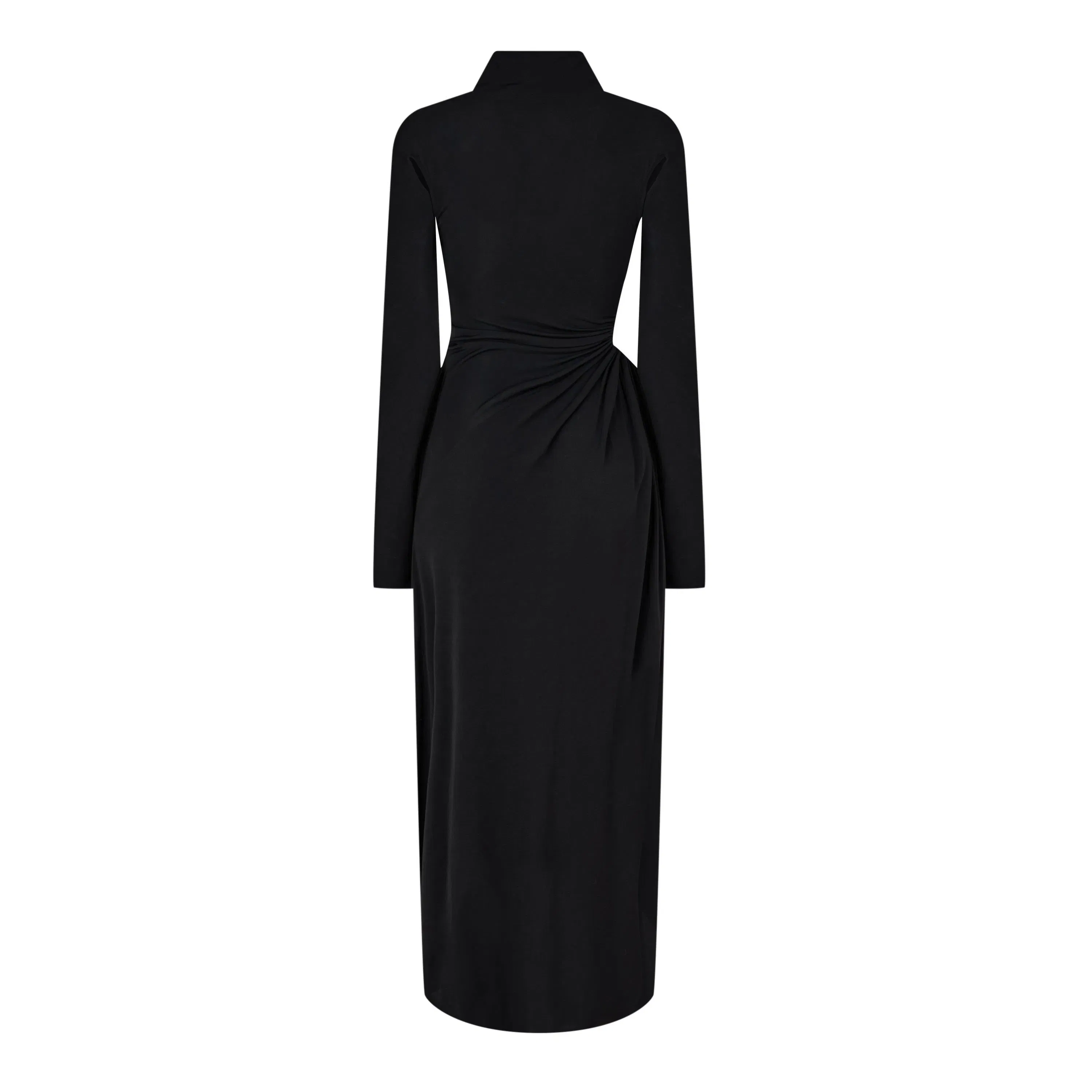 Stamp Ruched Layered Maxi Dress