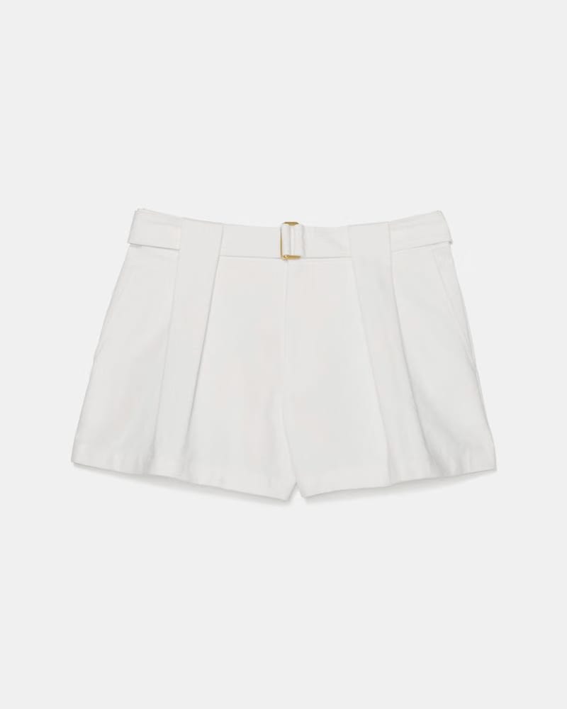 Belted Pleated Shorts