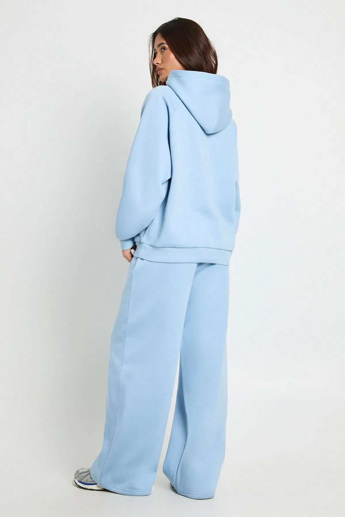 Oversized Hoodie And Pintuck Straight Leg Jogger Tracksuit