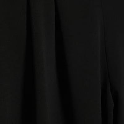 Petite Black Pleated Balloon Leg Trousers