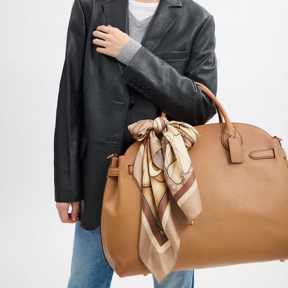 Stacked Tabby Bags Print Silk Square Scarf
