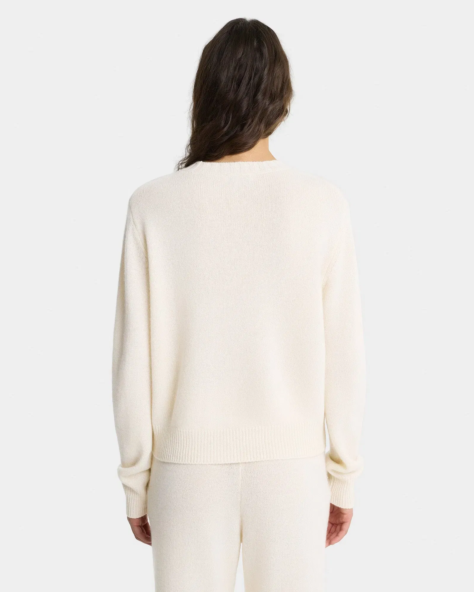 SRC Cashmere Sweater - Ecru/Navy