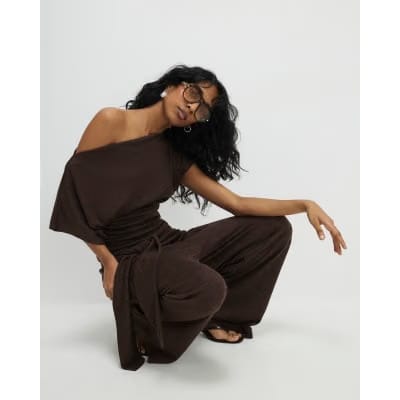 Brown Tie Waist Trousers