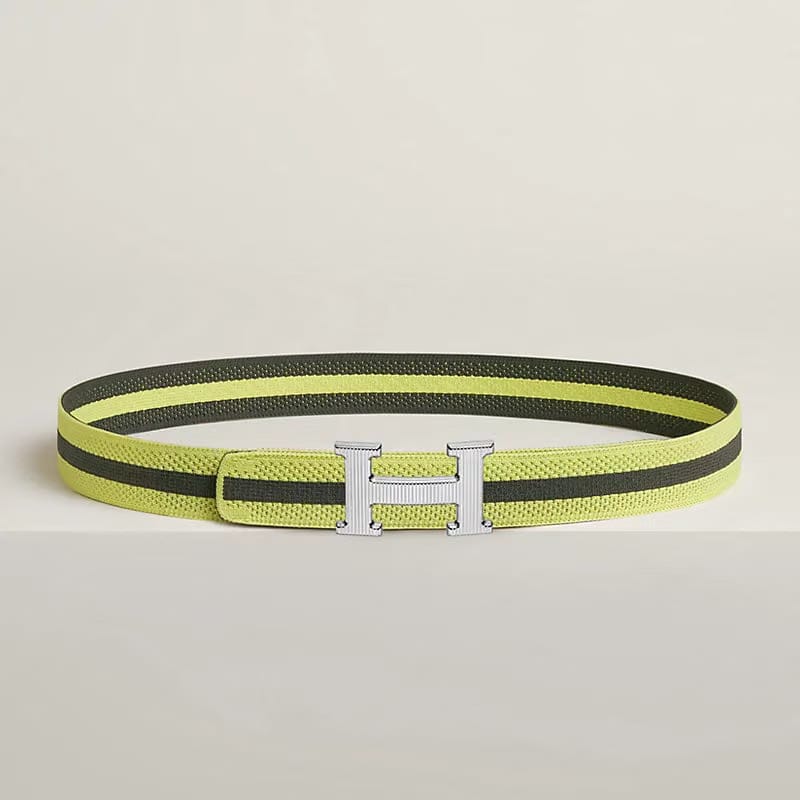 H Guillochee belt buckle & Team band 32 mm