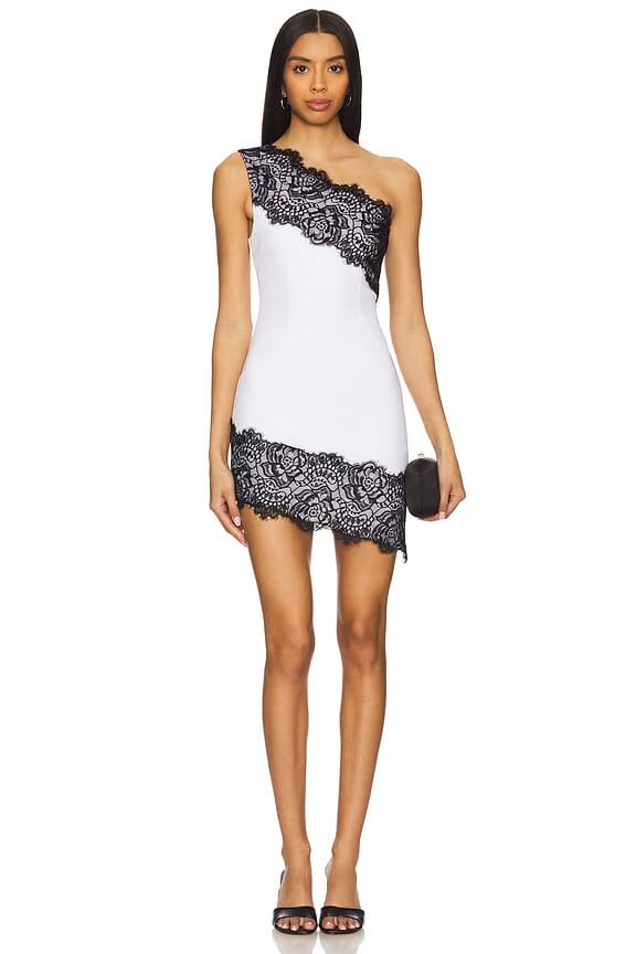 superdown Lucyana Mini Dress in Black & White