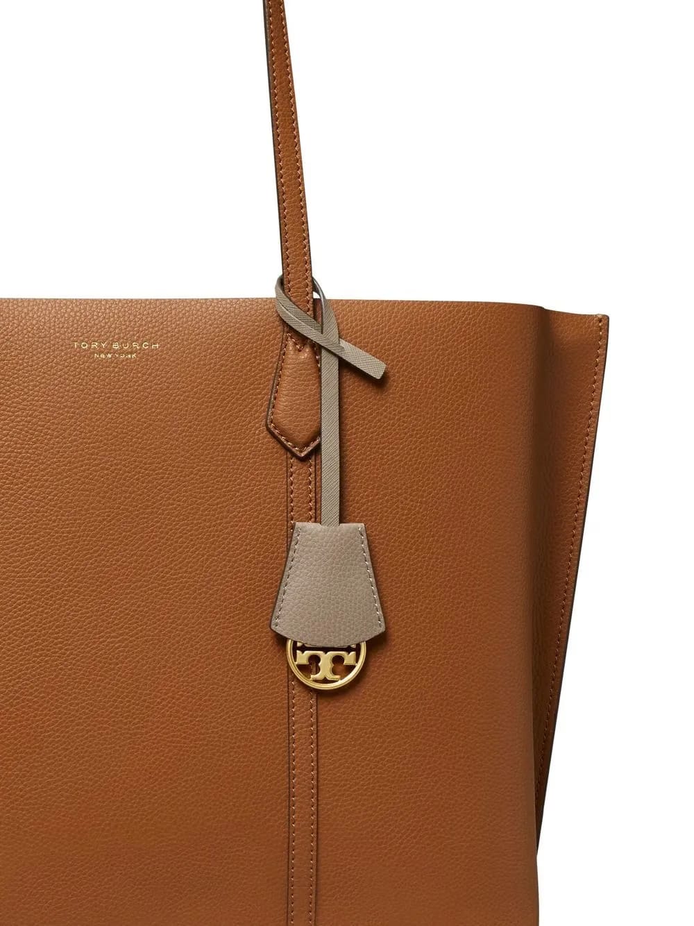 leather logo-print tote bag