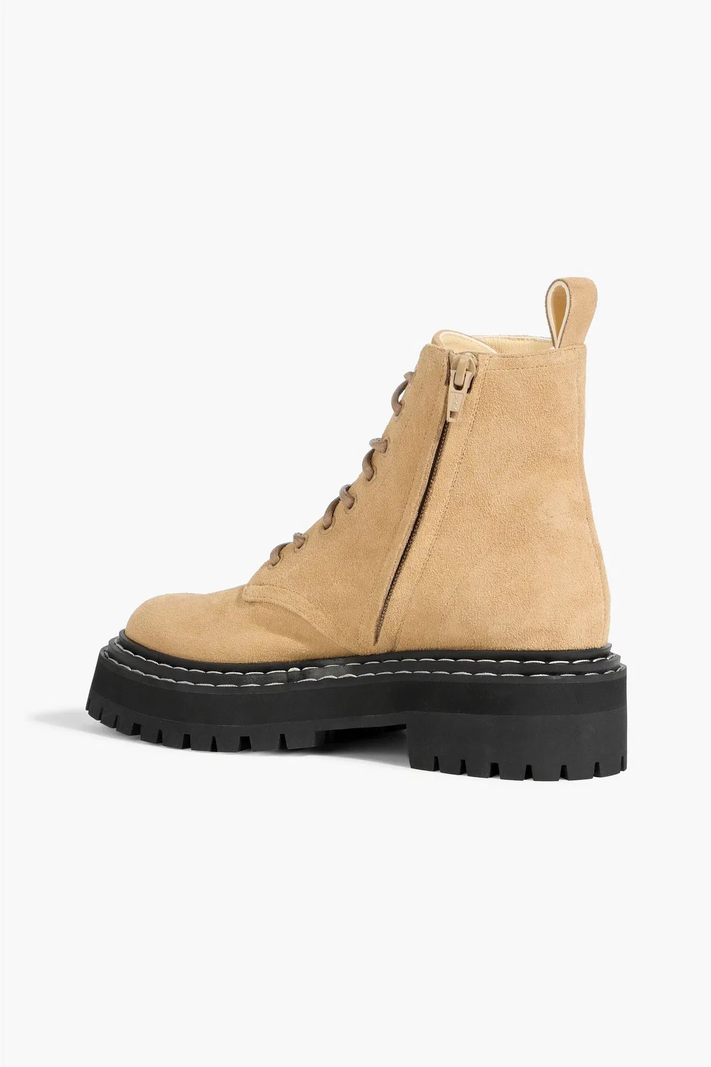 Proenza Schouler Suede Combat Boots Beige Women's