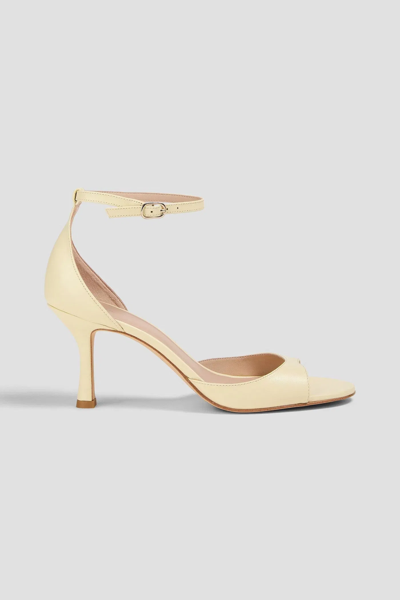 Stuart Weitzman Isla 75 Leather Sandals Cream Women's