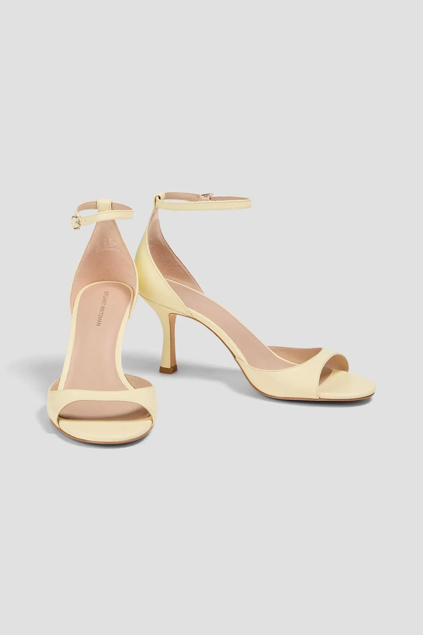 Stuart Weitzman Isla 75 Leather Sandals Cream Women's