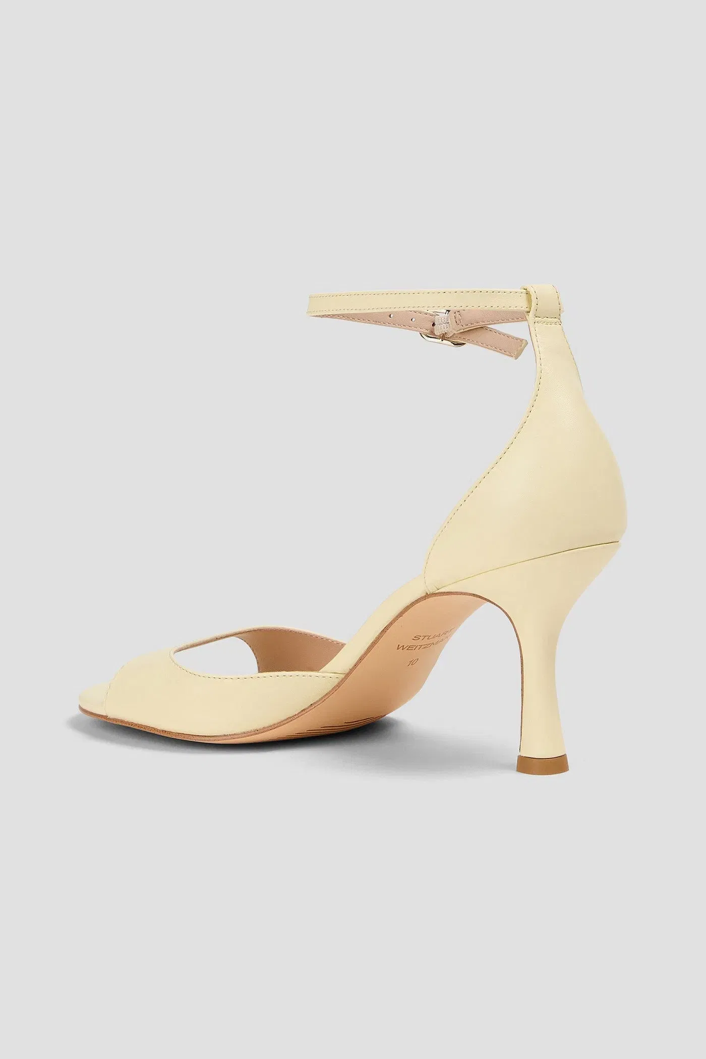 Stuart Weitzman Isla 75 Leather Sandals Cream Women's