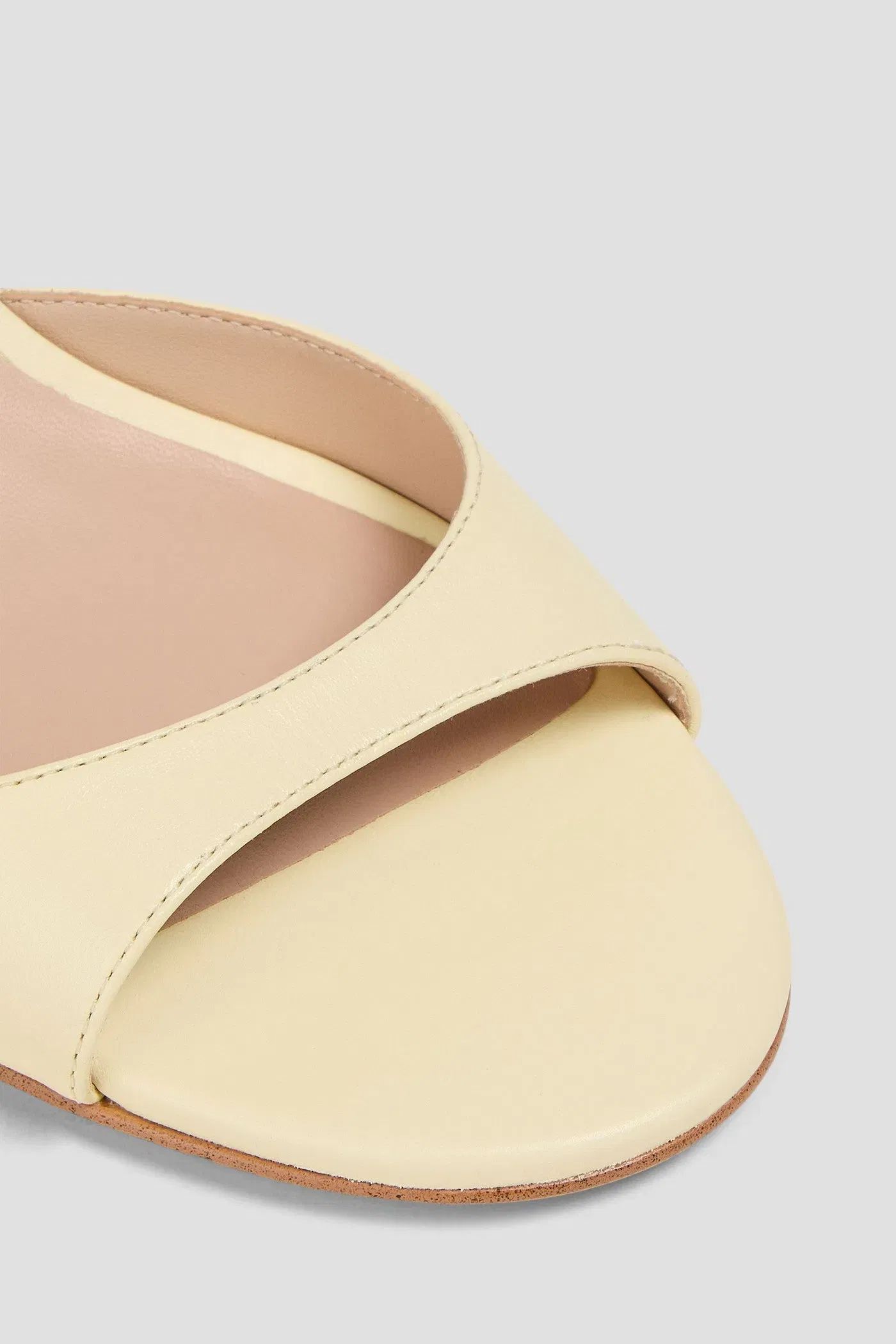 Stuart Weitzman Isla 75 Leather Sandals Cream Women's