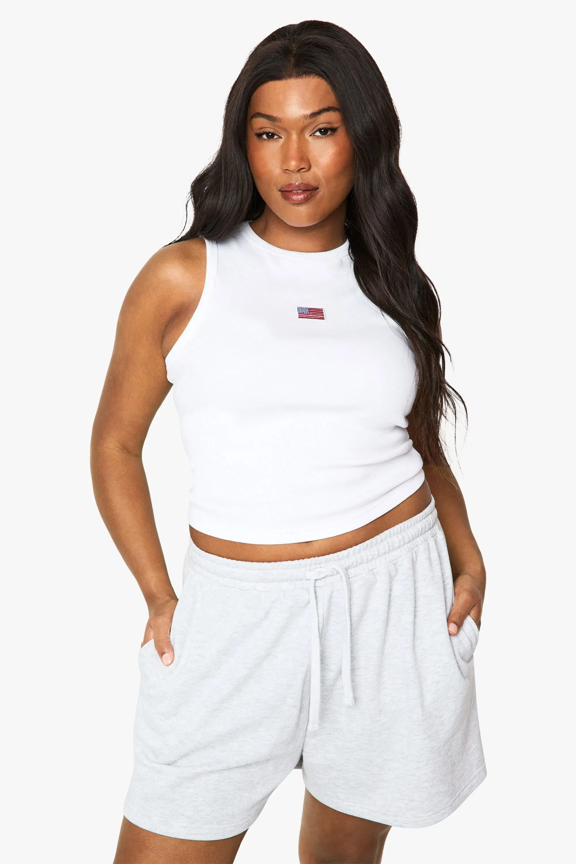 Plus American Flag Racer Top