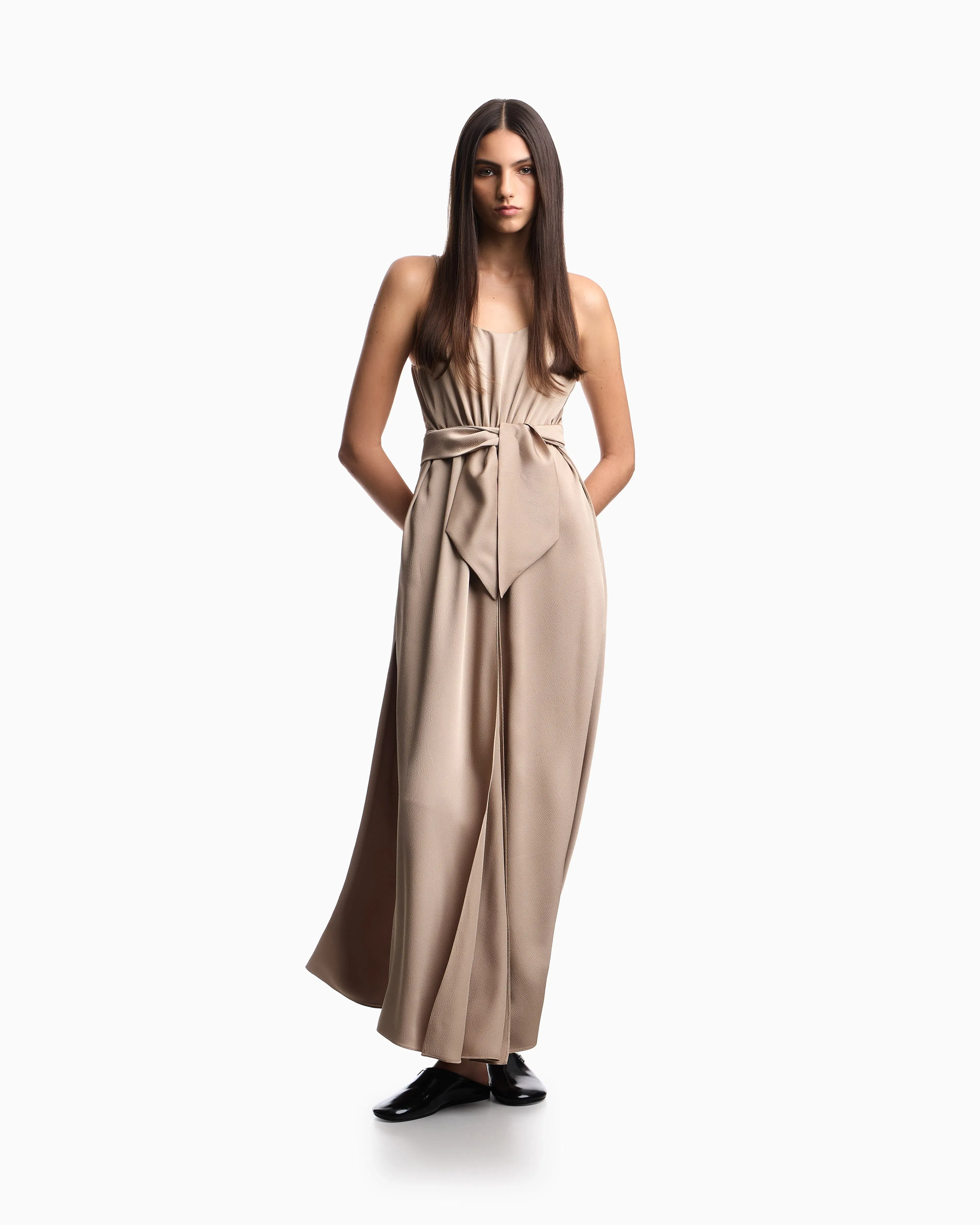 Emporio Armani Twill crêpe sash dress