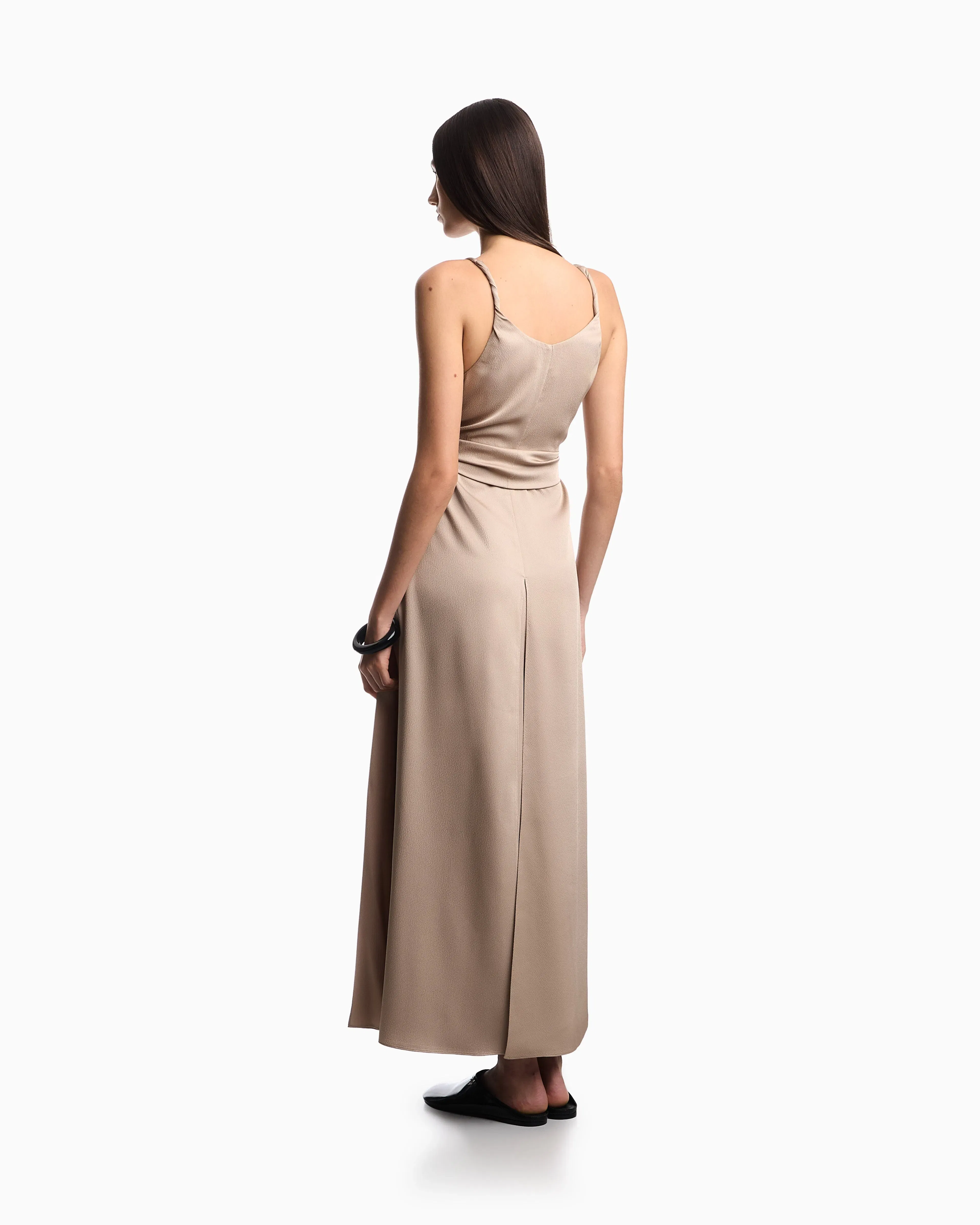 Emporio Armani Twill crêpe sash dress